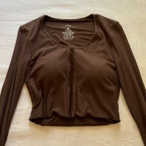 Klassy network long sleeve cropped top, mesh insert in the middle